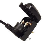 Power Connections SCP3 Black 5A Schuko Earthed to UK Plug Converter 